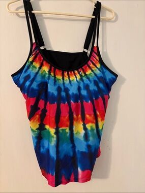 XL Tankini Tie-Dye  Tank Top - Multicolor